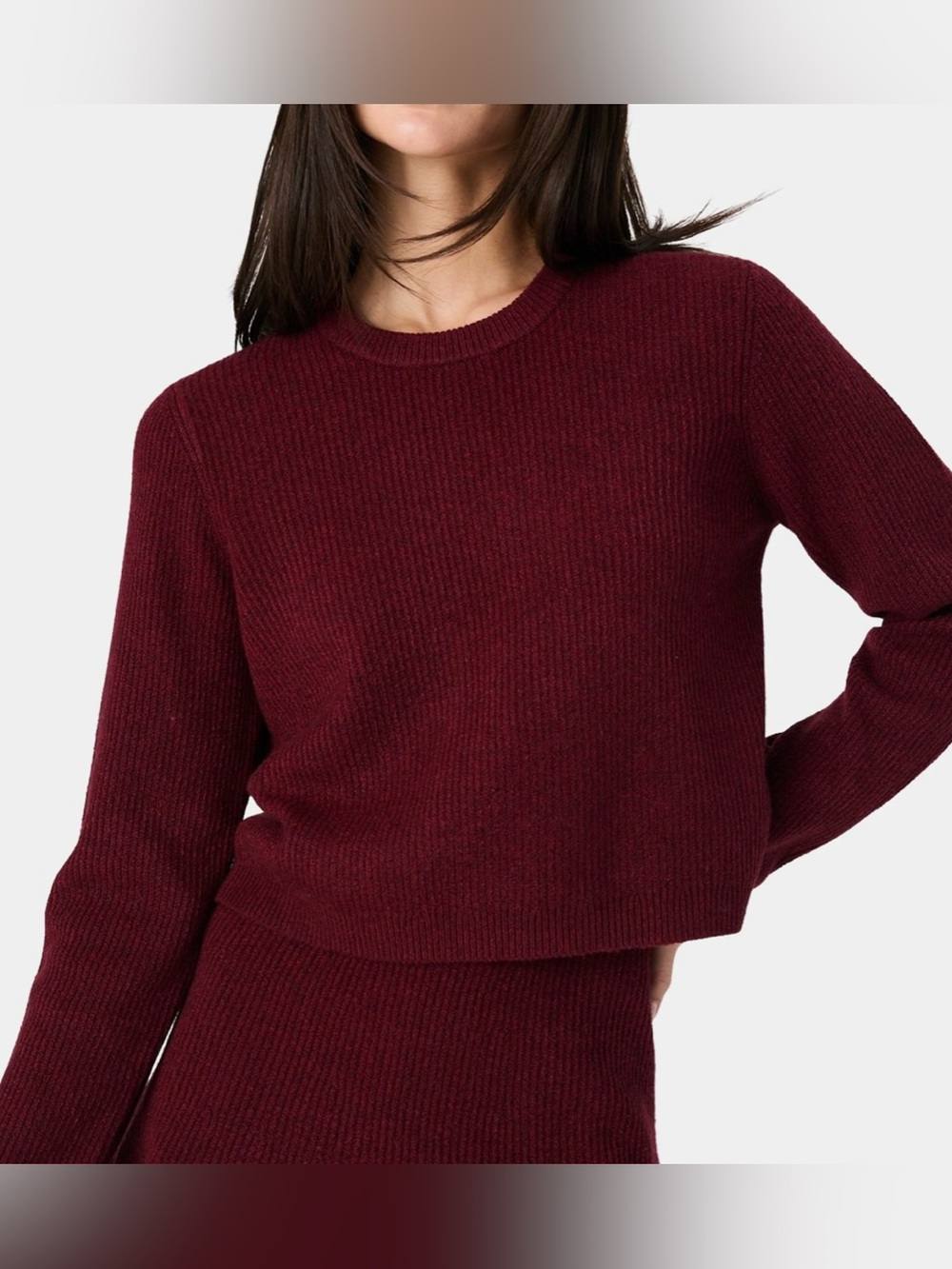 French Connection - Vhari Knit Classic Pullover in Cabernet